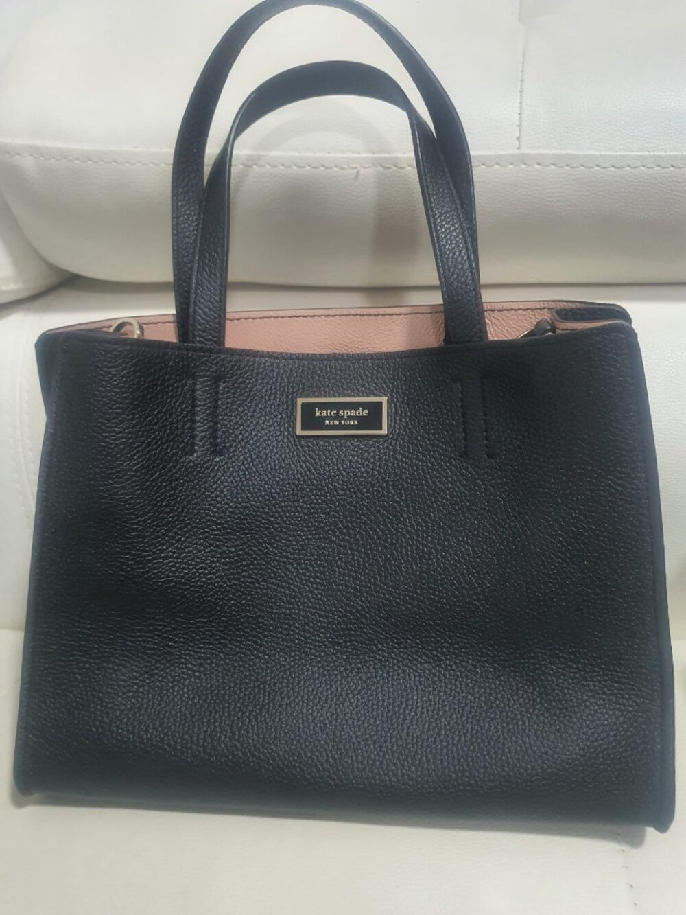 Kate Spade Sam Medium Pebbled Leather Satchel Crossbody Bag